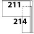 211x214xH75 (met ladenblok 3+1 laden)