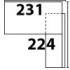 231x224xH75 (met ladenblok 3+1 laden)