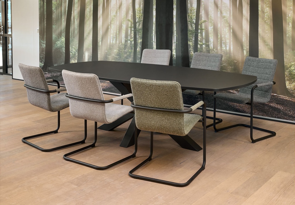 Buroflex Spinpoot XL Deens ovaal vergadertafel 240x120/90cm
