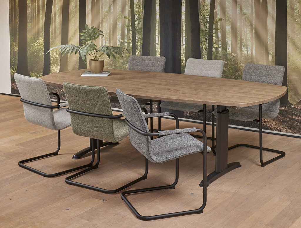 Buroflex 2T Deens ovaal vergadertafel 240x120/90cm