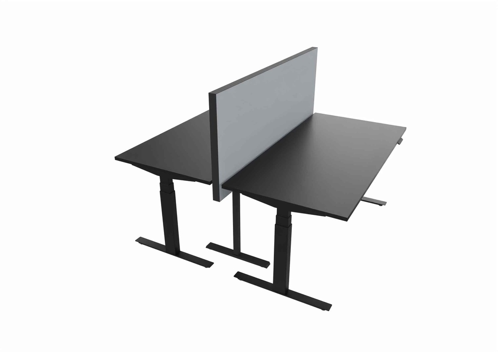 NYK akoestische bureaudivider 120cm hoog met aluminium kader