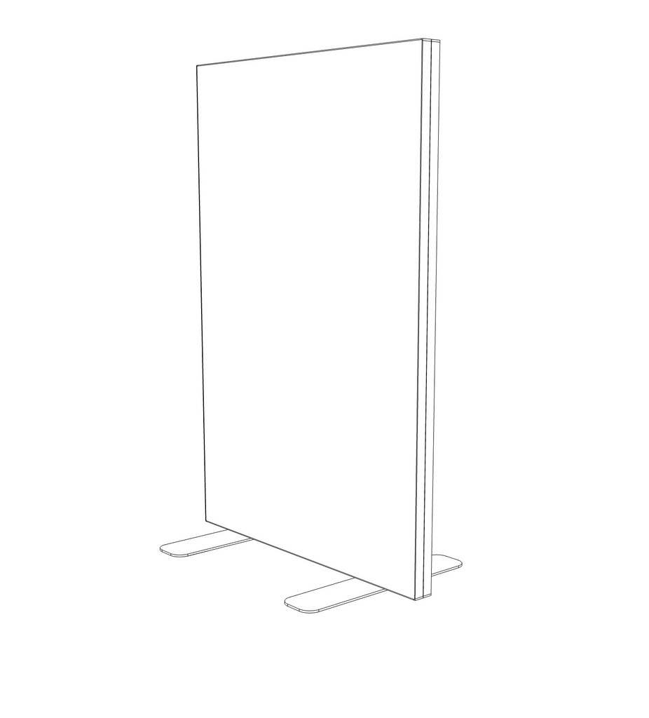 NYK akoestische roomdivider 120cm hoog met aluminium kader
