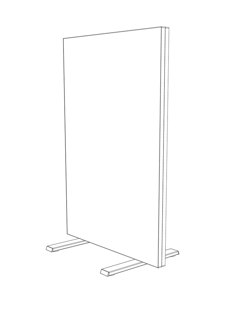 NYK akoestische roomdivider 120cm hoog met aluminium kader