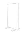 NYK akoestische roomdivider 120cm hoog met aluminium kader