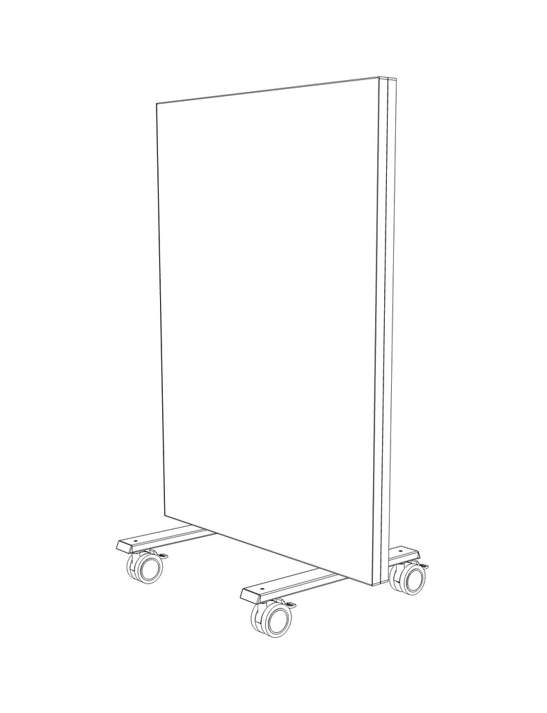 NYK akoestische roomdivider 120cm hoog met aluminium kader