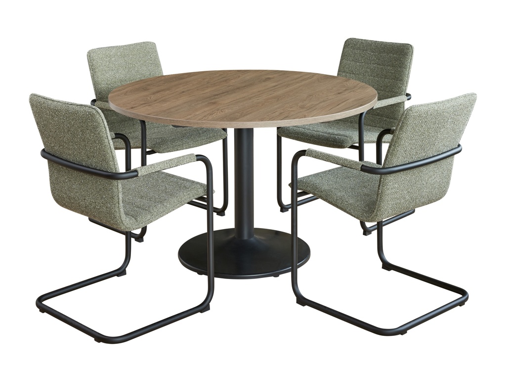 Buroflex tafel rond 120cm op kolomvoet