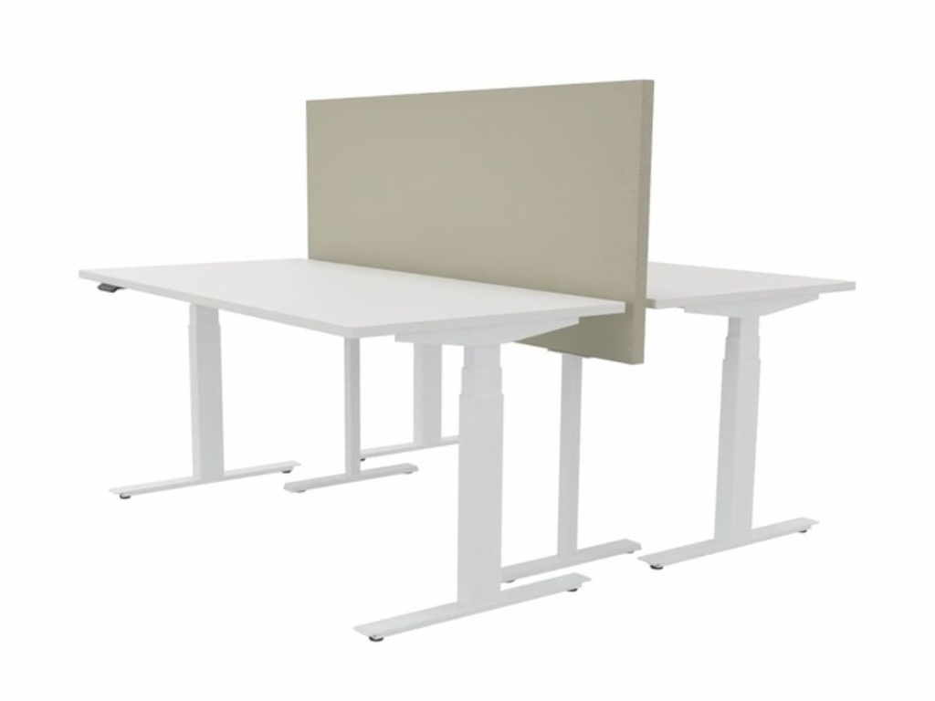 Akoestische bureaudivider 130cm hoog rondom gestoffeerd