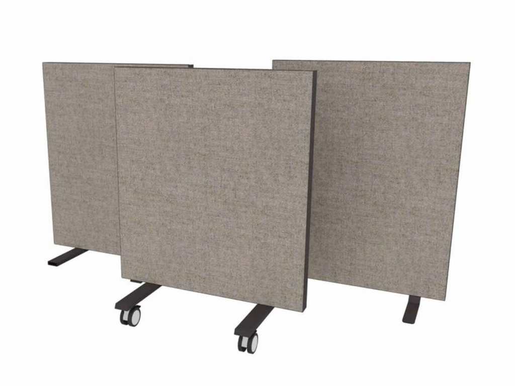 Akoestische roomdivider 140cm hoog aluminium kader