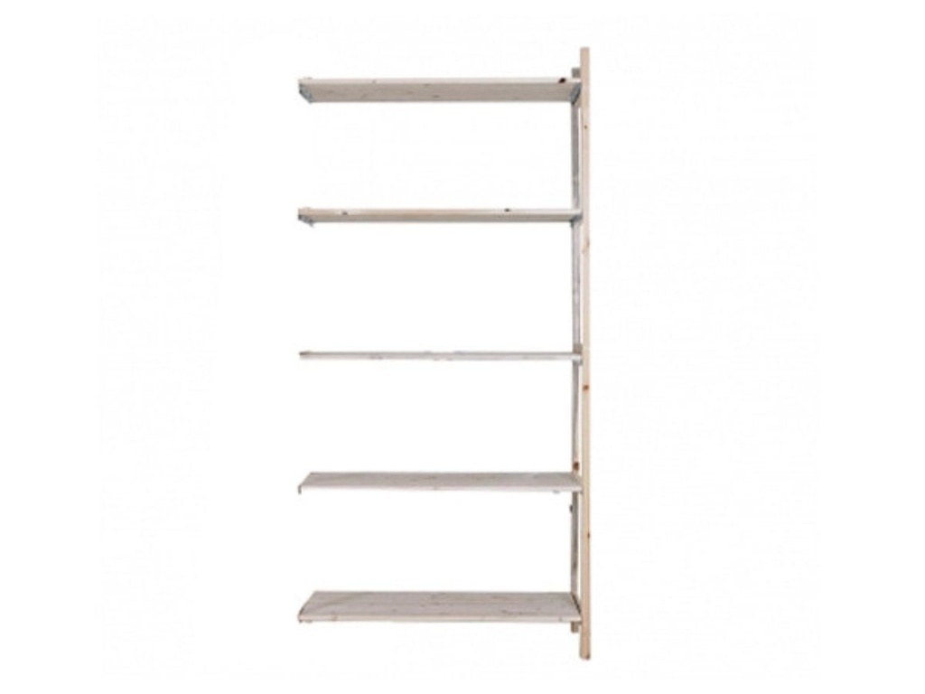 Eurorek houten aanbouwstelling 210cm hoog incl. 5 legborden