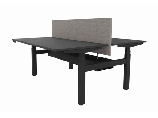 Akoestische tussenwand 80cm hoog rondom gestoffeerd