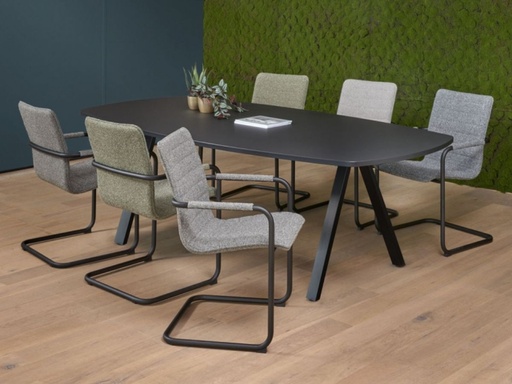 Buroflex A-serie Deens ovaal vergadertafel 240x120/90cm