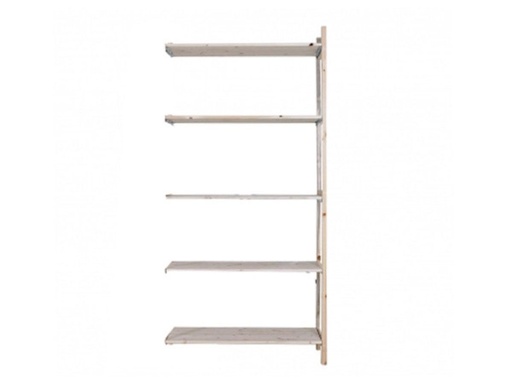 Eurorek houten aanbouwstelling 180cm hoog incl. 5 legborden