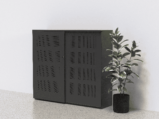 Silence akoestische schuifdeurkast - hoogte 161,5cm - inclusief topblad - deuren geperforeerd