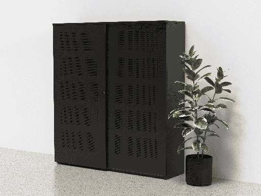 Silence akoestische schuifdeurkast - hoogte 196,2cm - inclusief topblad - deuren geperforeerd